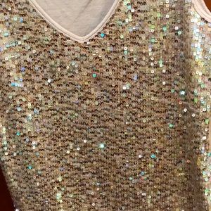 Gold paille top from I NC size L never worn